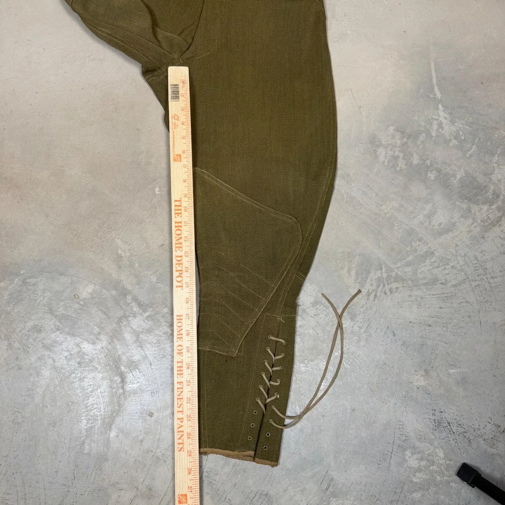 Vintage WWI US Army military Wool Breeches M1917 Doughboy Jodhpurs Olive Drab 30